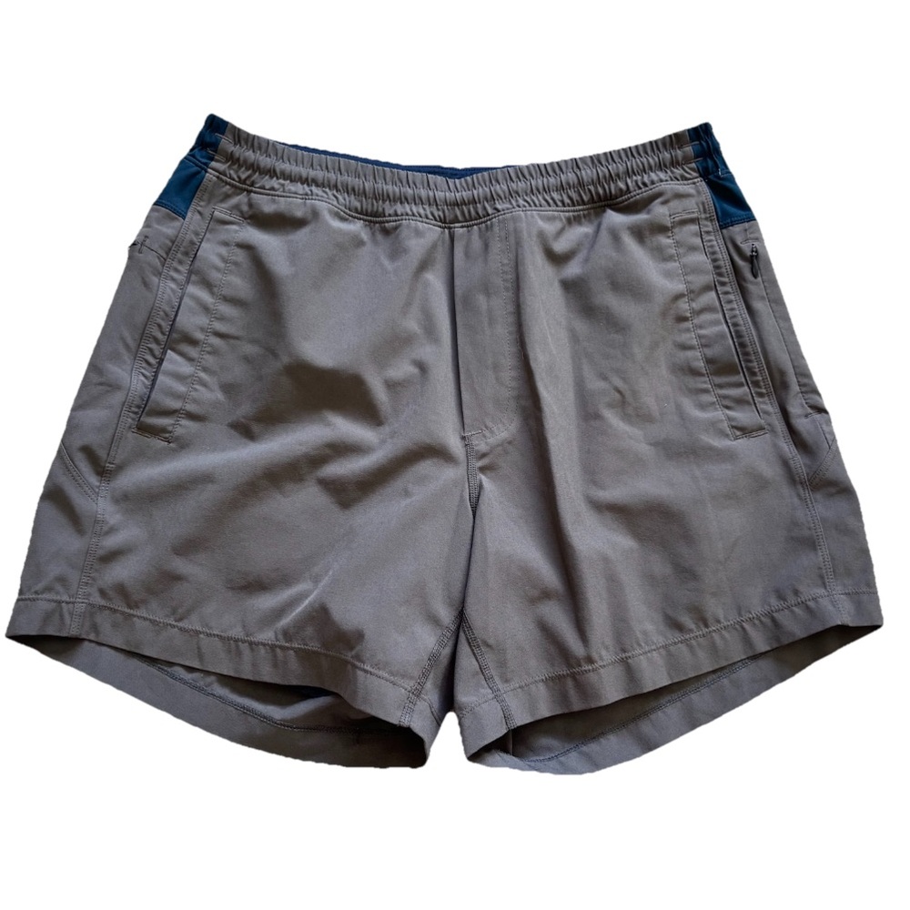 BIRDDOGS Gray and Blue Athletic Shorts Size Medium Trendy Comfy Casual Lined